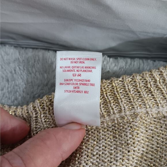 Holiday Time Dimensional Christmas Tree Ugly Sweater Size Small Ruffle Sleeves - Picture 12 of 12